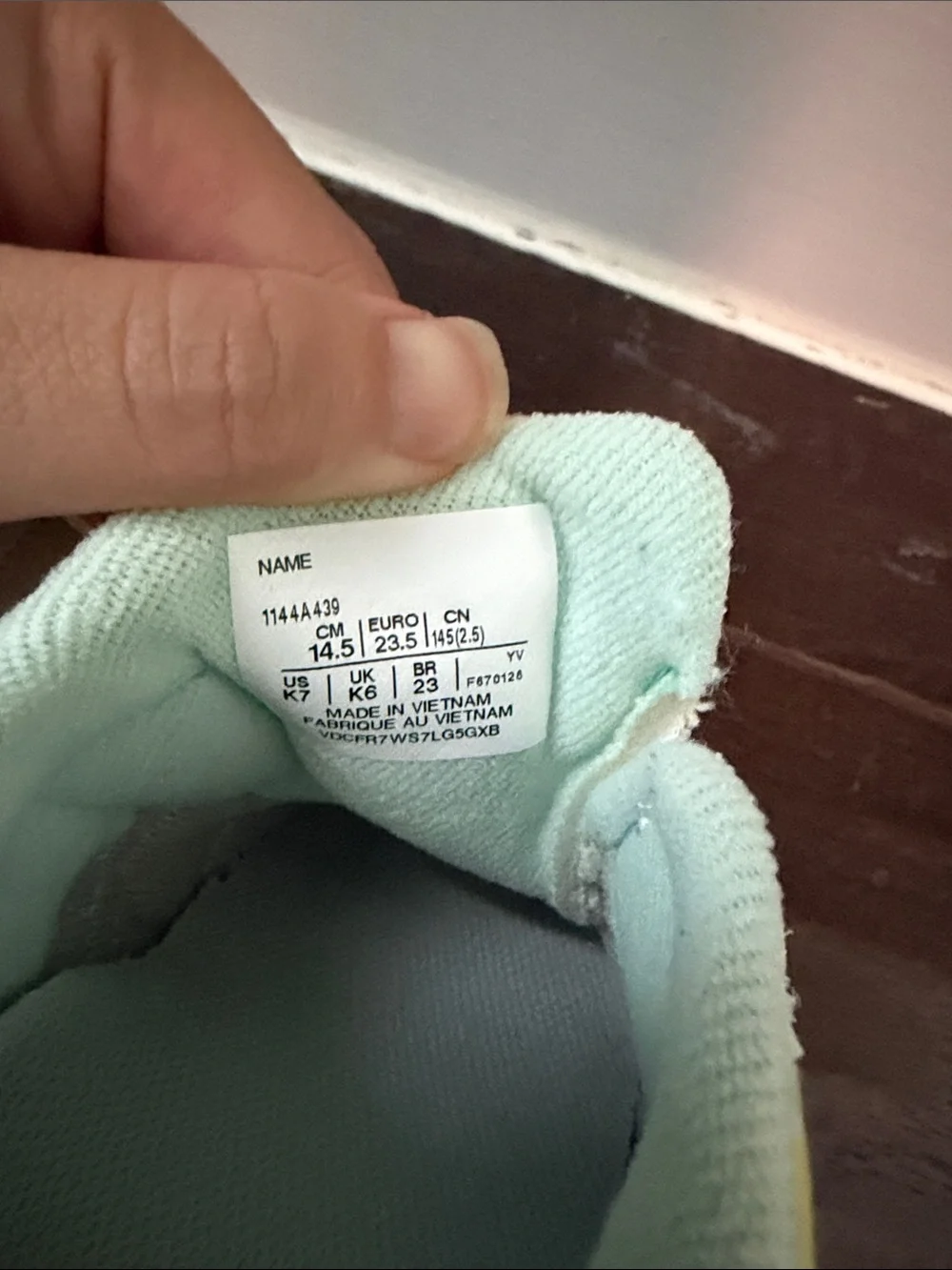 ASICS girls Kids Mint Green, White & Yellow Velcro Sneakers